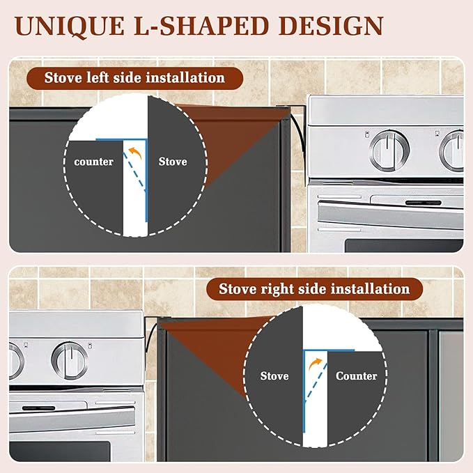 Stainless Steel Stove Gap Covers - Oven Gap Filler Kit 25.4" Between Stove & Counter Top - Heat Resistant Slide-in Range Trim Guard for Seamless Kitchen Accessories Easy Clean (White)