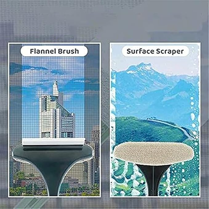 Multifunctional Screen Brush ，2 in 1 Window Cleaner Brush，Extendable Window Cleaning Tool Multifunctional Screen Brush Wet and Dry Glass Cleaning Brush (Green + Yellow)