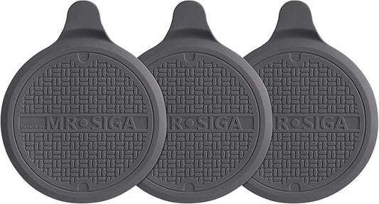 MR.SIGA Silicone Bathtub Stopper, Drain Stopper for Shower, Sink, 5.1" Diameter, Grey, 3 Pack