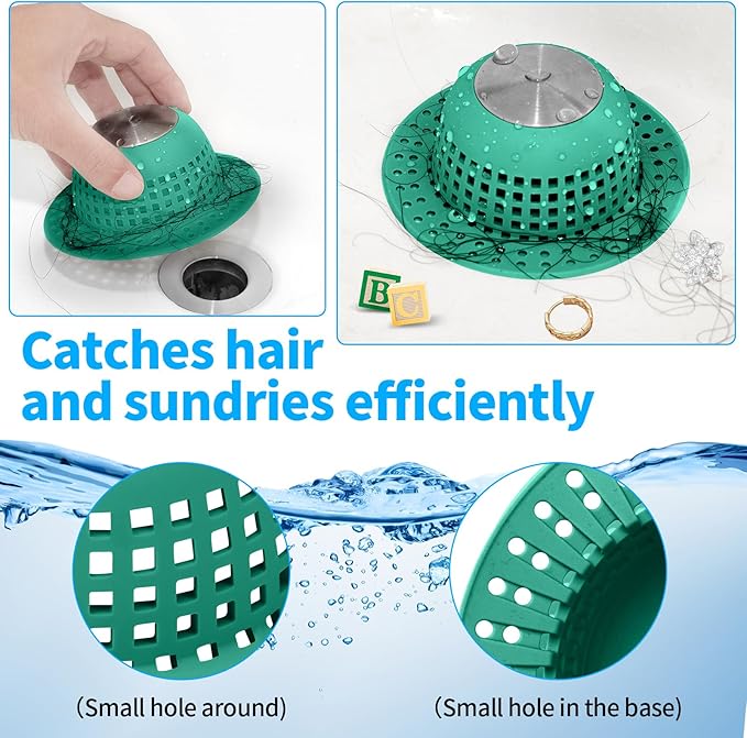 Shower Drain Hair Catcher Bathtub Drain Cover Shower Protector for Pop-Up & Regular Drains