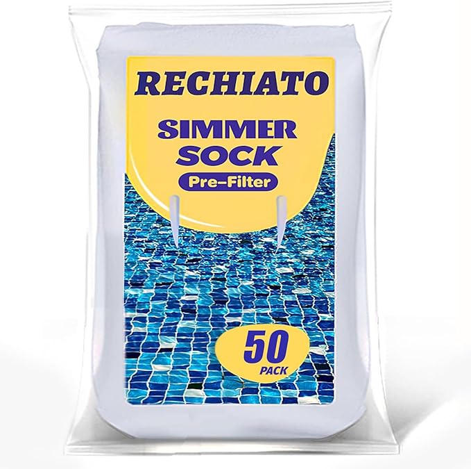 50 Pack Pool Skimmer Socks for Pool Filters, Filters Baskets and Skimmers to Filter Debris and Leaves, Protact Filter System of Inground and Above Ground Pools