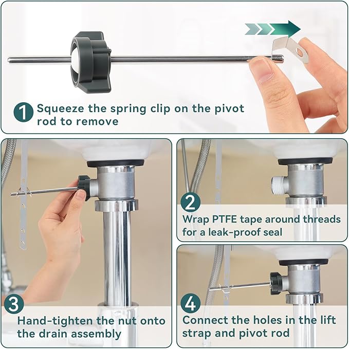 Lavatory Pop Up Center Piece Assembly, Ball Pop Up Stopper Lever Compatible with Pfister, Delta, 18MM Ball, Sink Pivot Rod Replacement Parts