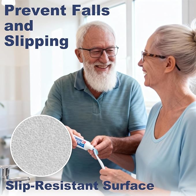 28 PCS Shower Floor Non Slip Stickers with Strong Adhesive, Invisible & Durable Anti Slip Shower Stickers with Scraper for Bath Tub, Pools and Stairs(Clear,Hexagon)