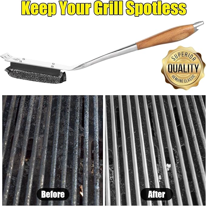 XUDAKAIXIN BBQ Replaceable Scraper Cleaning Head, Durable for Cast Iron or Stainless-Steel Grates, Barbecue Cleaner.