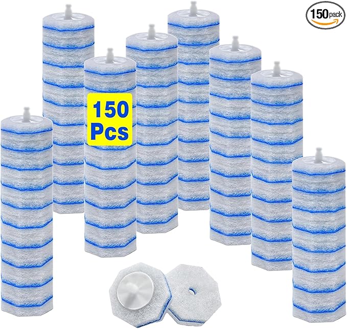 2X Cleaning Power Upgrade Formula Toilet Wand Refills, Fits for Clorox Wand,150 Count Disposable Toilet Bowl Wand Refills - No Falling Apart, Fits Most Brand Toilet Brushes for Bathroom Cleaning
