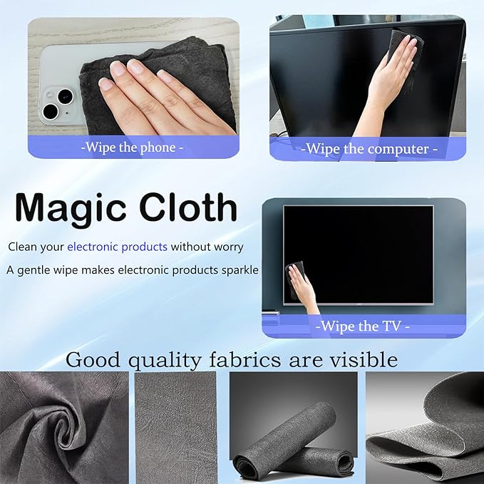 10 Pcs 11×11 Inches New Real Magic Cloth Thickened Magic Cleaning Cloth Microfiber Magic Cleaning Cloth for Mirror, Glass, Window,Cars