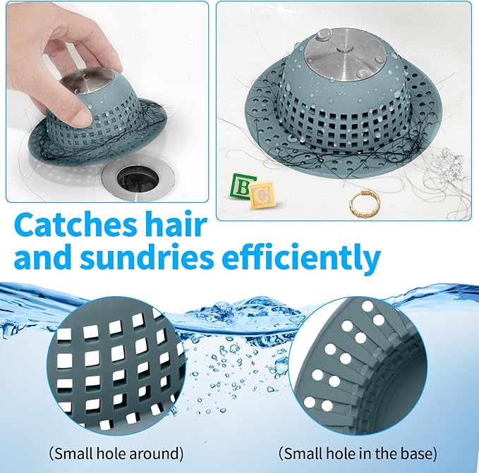 Aluvor Shower Drain Hair Catcher Bathtub Drain Cover Shower Protector for Pop-Up & Regular Drains