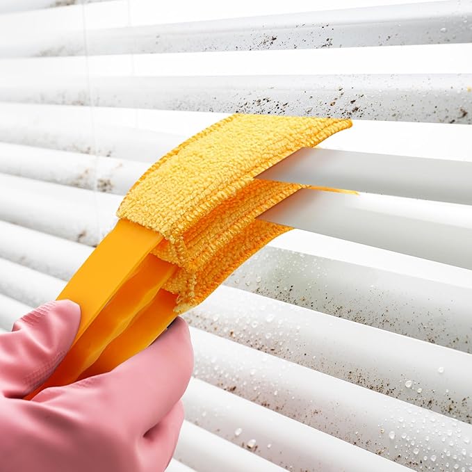 Window Blind Cleaner Duster Set, Washable Dusting Cleaner Air Vent Cleaning Brush Tools (Orange)