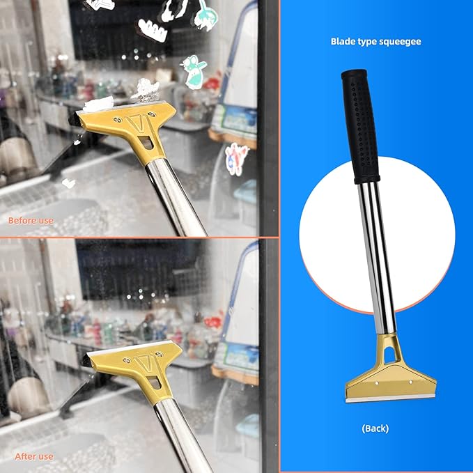 EHDIS Flat Top Grill Scraper Razor BladeGlass Scraper Tool, 4 Inch Metal Blade Kitchen Scraper for Cleaning Griddle & Flat Top Grill for Diner, Bar, Hotel, Restaurant