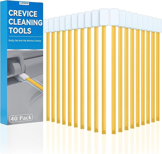 40pcs Crevice Cleaning Brush Tool, Disposable Toilet Brush for Toilet Seat Gaps, Crack and Crevice Cleaner Tool (Orange)
