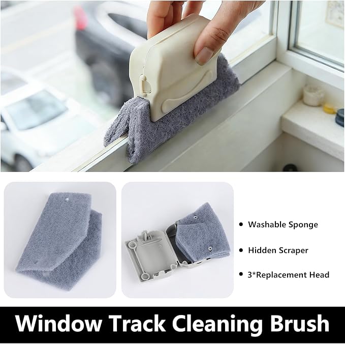 17Pcs Window Track Cleaner, Window Groove Cleaning Brush Tools Set