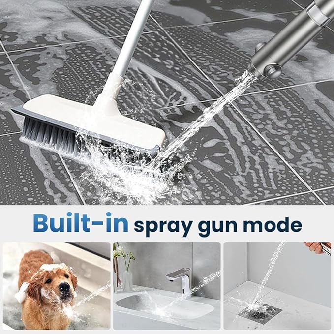 JOMST Filtered Shower Head with Handheld,High Pressure Shower Head 4 Spray Modes,ShowerHead with ON/OFF Switch for Pets,Built-in Power Wash to Clean Tub,Shower Heads Combo with Stainless Steel Hose
