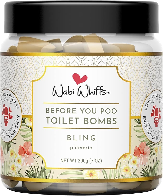 Wabi Whiffs Fizzing Toilet Bombs – Bling | Natural Bathroom Deodorizer | Odor Eliminator Tablets For Freshness & Cleanliness | Eco-Friendly Septic Safe Tablets | 60 Count |