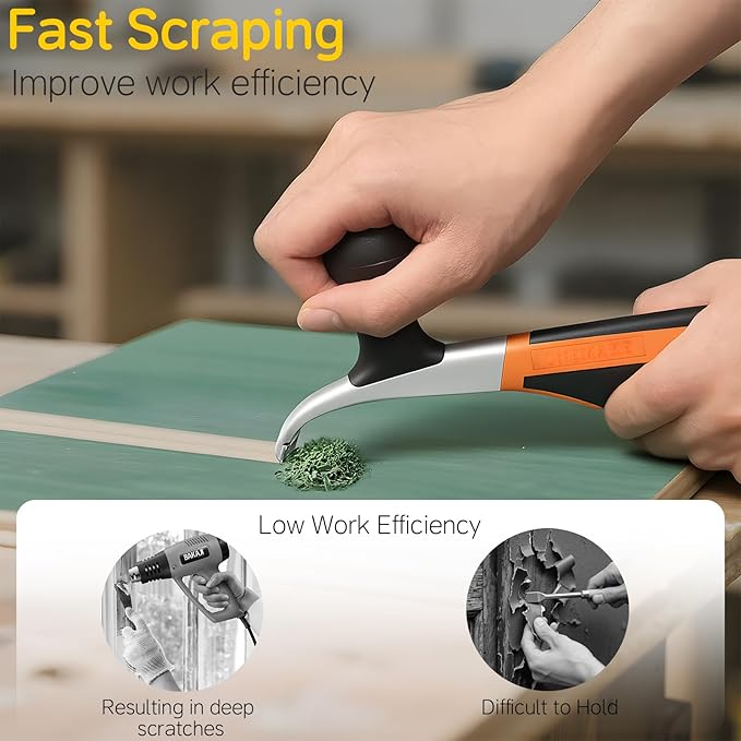 2-1/2" Replacement Premium Ergonomic Carbide Scraper Blades - Extend Your Tool's Life - Fits Heavy-Duty Scraper for Scraping Paint, Glue, Rust, Stains, Putty on Wood, Metal, Glass (1-Pack)