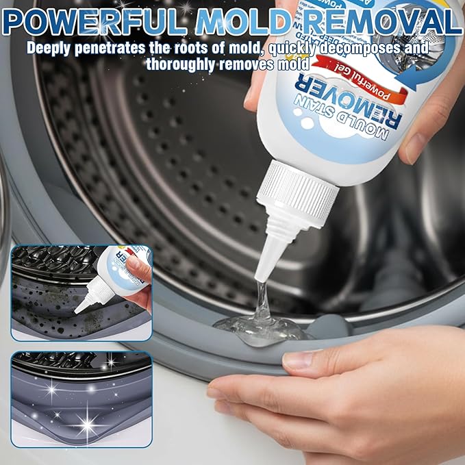 MoldStain Remover Gel,8 Fl Oz Washing Machine Cleaner for Grout Caulk, Bathroom, Shower, Bathtub, Refrigerator Cleaning Solution, Front Load Washer Gasket, Grout Cleaner