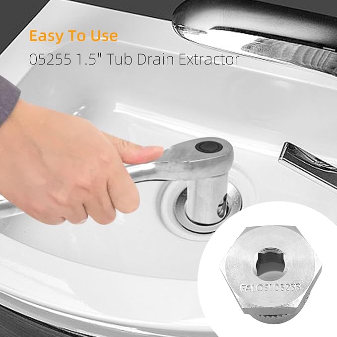 1.5'' Tub Drain Extractor, Remove the 1.5-inch Old, Broken, Stubborn, Rusted Drain Tub Bathtub Remover, Strong Grab Plumbing （ 05255 1.5" ）-2PACK