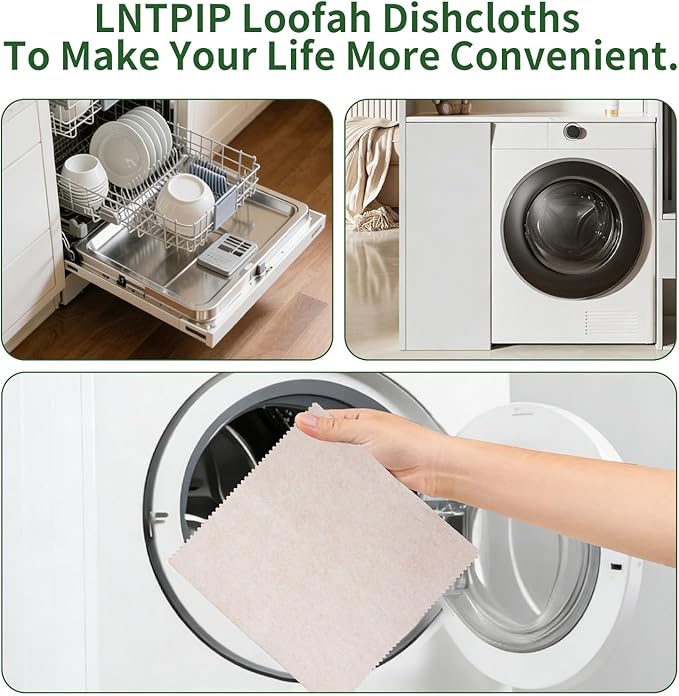 20 Pack Reusable Kitchen Rags for Counter, Made of Degradable and Compostable Loofah Fiber, 7.87"*7.87" Soft and Odor-Free, no Deformation, no Shrinkage After Drying