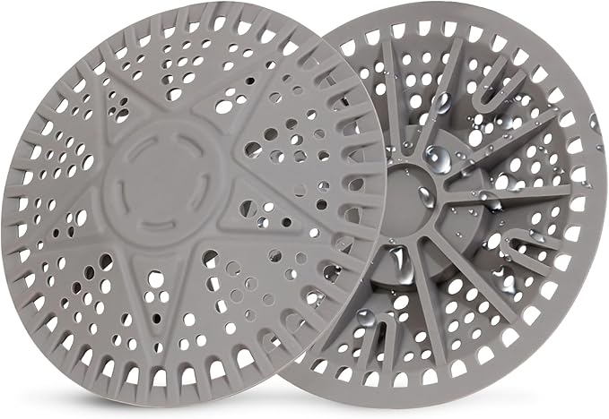 ZOOY Shower Drain Hair Catcher, 2 Pack 5.5 Inch Silicone Drain Cover (New Grey)
