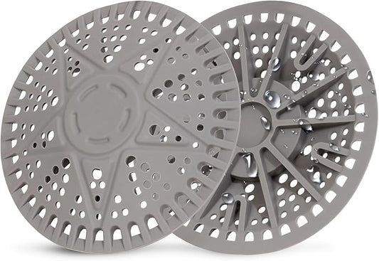 ZOOY Shower Drain Hair Catcher, 2 Pack 5.5 Inch Silicone Drain Cover (New Grey)