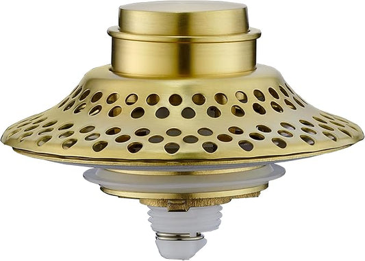Universal Bathtub Drain Stopper with Removable Hair Catcher, 3-in-1 Pop-up Drain Plug Fits 1.38 to 2.1 Inch Holes, Upgrade Shower Drain Cover with Stainless Steel Filter