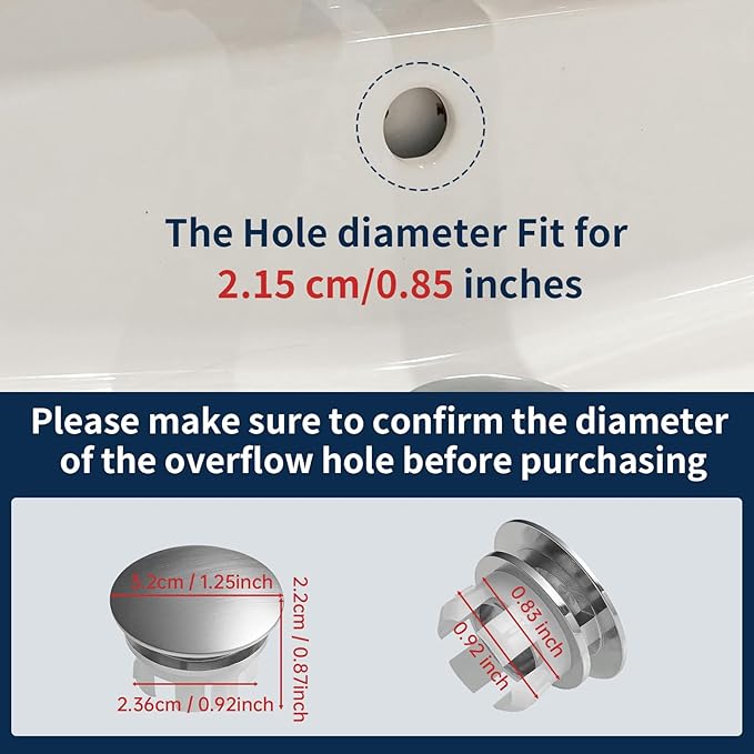BWE Sink Basin Trim Overflow Cover Brass Insert in Hole Round Caps Brushed Nickel Finish