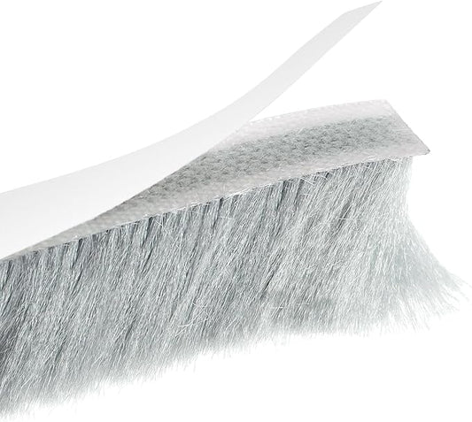 uxcell Weather Stripping Brush, 10ft L x 0.35" W x 0.9" H Self-Adhesive Seal Weatherstrip Sweep Brush Gray for Door Window