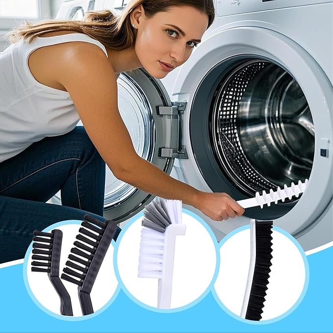 Washing Machine Cleaning Brush Set, 6-Piece Front Load Washer Cleaner Kit with Drum Slot Brush, Crevice Brushes for Rubber Seal