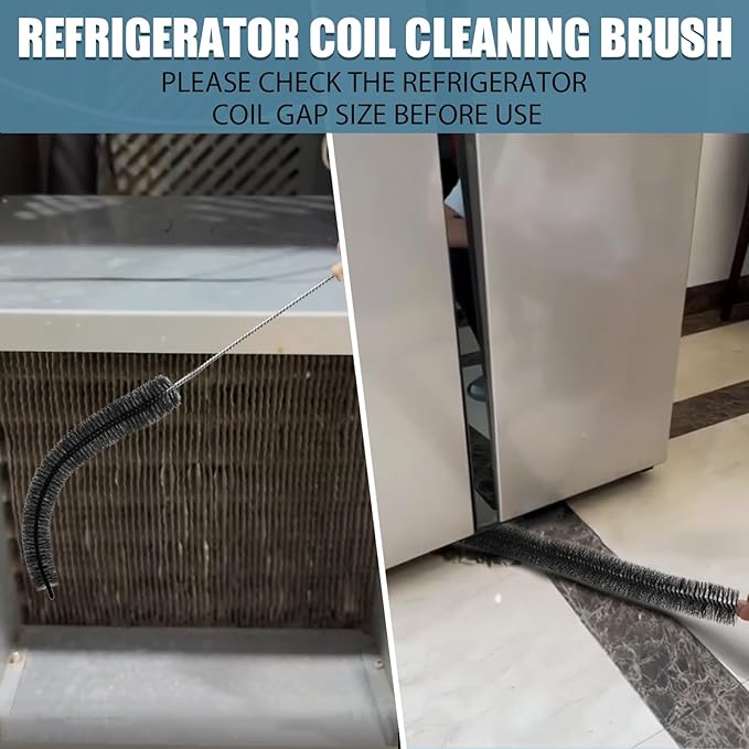 2 Pack Dryer Vent Cleaning Brush, Dryer Vent Cleaner Brush Set, Trap and Duct Lint Remover with Long Flexible Lint Brushes for Deep Cleaning to Remove Pet Hair & Lint, and Refrigerator Coil Cleaning