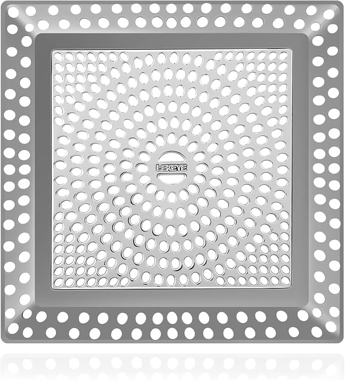 LEKEYE Shower Drain Hair Catcher | Drain Strainer | Shower Drain Cover Stainless Steel and Silicone