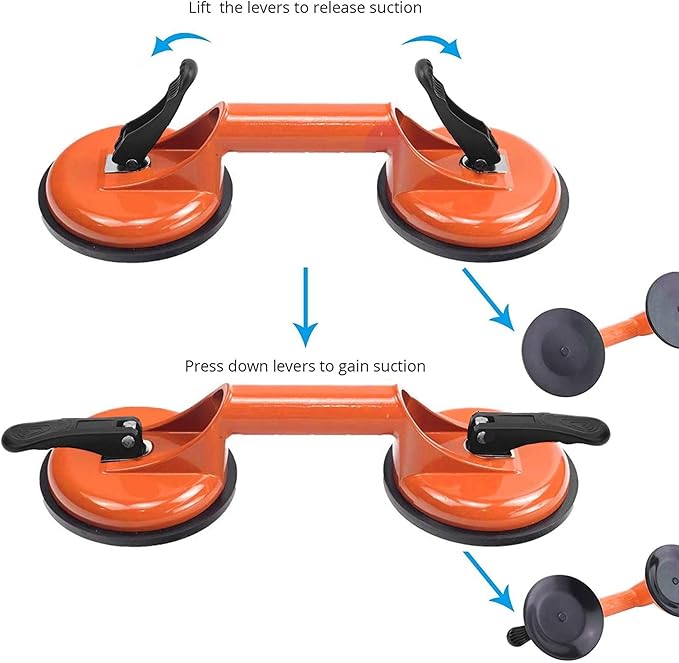 Floor Gap Fixer Tool for Laminate Floor Gap Repair Include Suction Cup and Mallet (Can't use on scraped surface floor)-Orange Kit