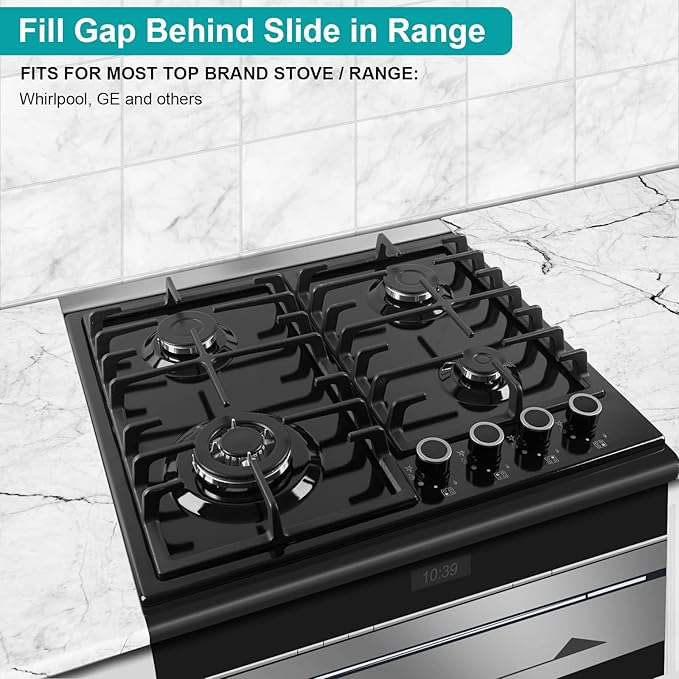 15.7" - 28" Stove Gap Filler, Slide-in Range Rear Filler Kit-Stainless Steel Backsplash for Stove, Backsplash Behind Stove Between Stove Range and Wall for Most Brand Kitchen Stoves (Silver)