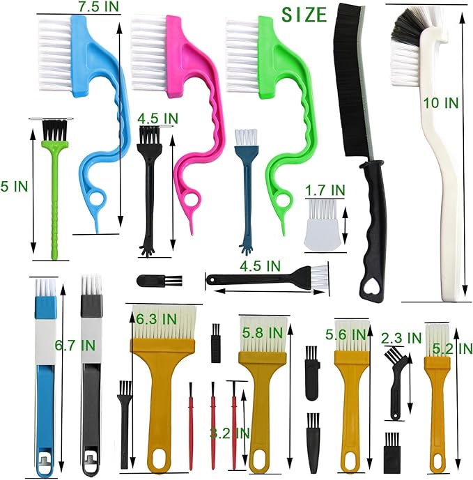 26Pcs Small Cleaning Brush,Crevice Cleaning Brushes Small Spaces,Gap Cleaning Tool Set,Window Groove Cleaning Brush,Crevice Cleaning Tool