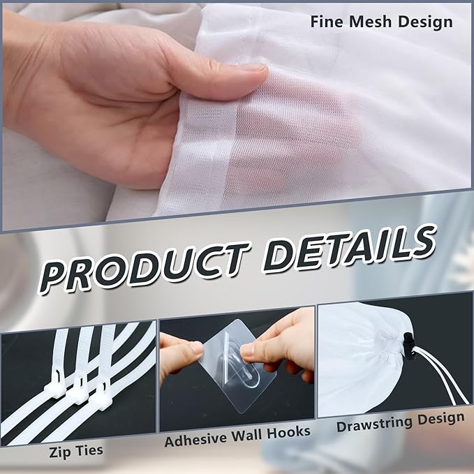 Flamorrow 2 Pack Dryer Vent Lint Bags, Indoor Outdoor Dryer Vent Lint Traps to Capture Lints and Dusts Form Ventless Dryers Vents, Lints Catcher and Filter Bags for Electric Clothes Dryers