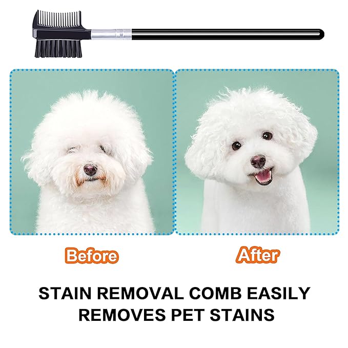 5 Pack Flea Lice Comb,Stainless Steel Dog Cat Grooming Combs With Rounded Teeth,Double-Sided Tear Stain Remover,Dematting Comb For Dogs Cats Ideal For All Types Of Small, Medium, Large Pets (Pink)