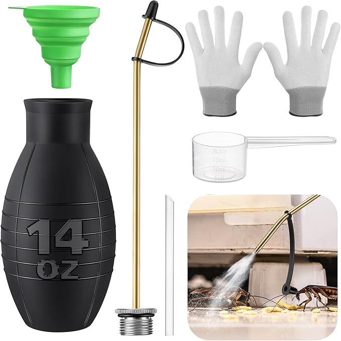 14OZ Diatomaceous Earth Powder Duster, Bulb Sprayer Insect Duster, Garden Powder Applicator Dispenser with Long Metal Tube for Home Organic Gardening Agricultural Supply