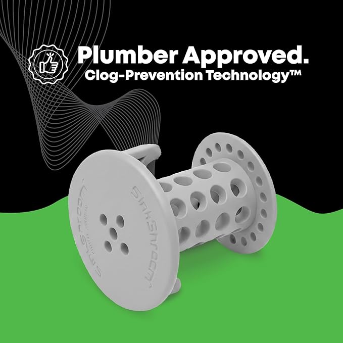 SinkShroom The Revolutionary Sink Drain Protector Hair Catcher/Strainer/Snare, Gray