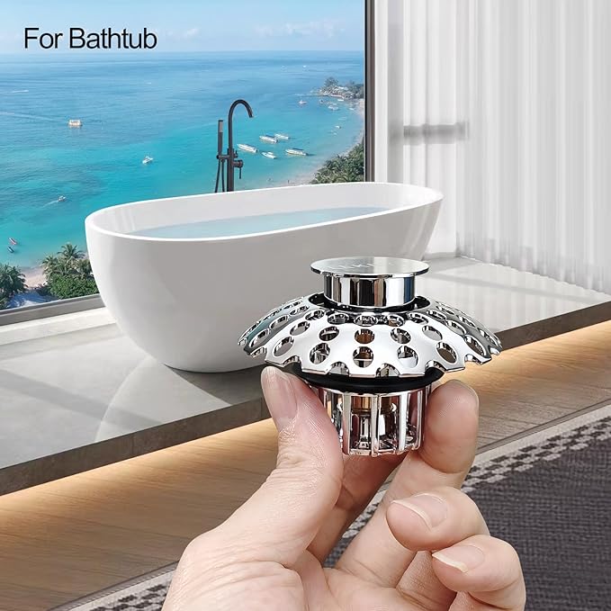 LEKEYE Tub Stopper | Shower Drain Hair Catcher | Bathroom Bathtub Plug | Pop Up Bathtub Drain Stopper for 1-1/2" to 1-3/4" Bath Drain Hole