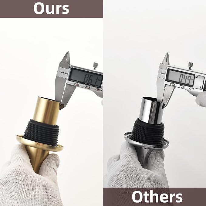 Thickened Brass P Trap Set: 1-1/4 P Trap with Bathroom Sink Stopper - Sink Drain Plumbing Kit for Pipe Replacement (Brushed Gold, with Overflow)
