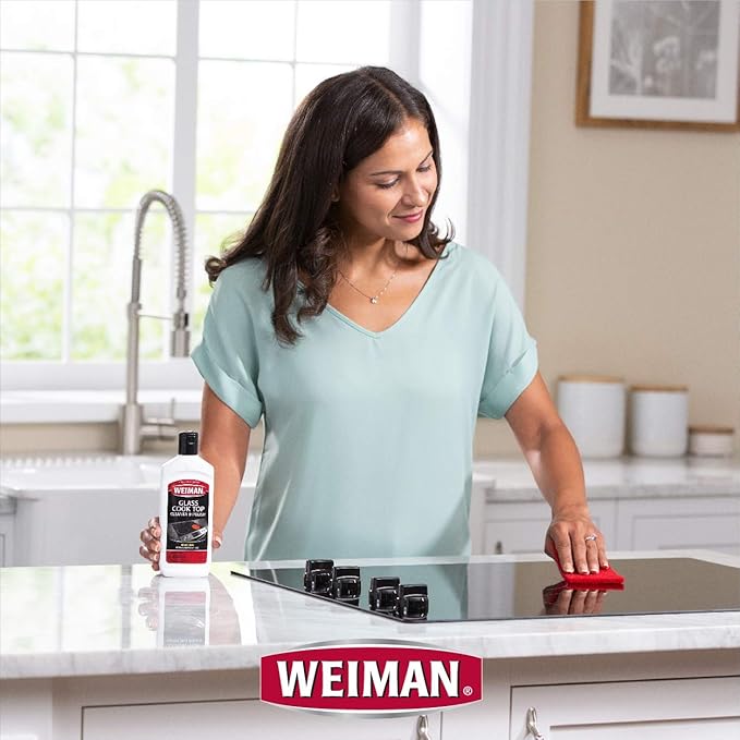 Weiman Cook Top Scrubbing Pads – Gently Clean and Remove Burned-on Food from All Smooth Top and Glass Cooktop Ranges, 3 reusable pads (Pack of 2)