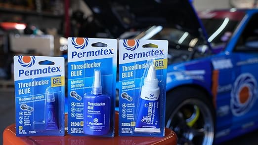 Permatex 24240 Medium Strength Threadlocker Blue, 36 ml, Automotive Threadlocker For Preventing Bolts From Loosening And Corrosion, Removable With Hand Tools
