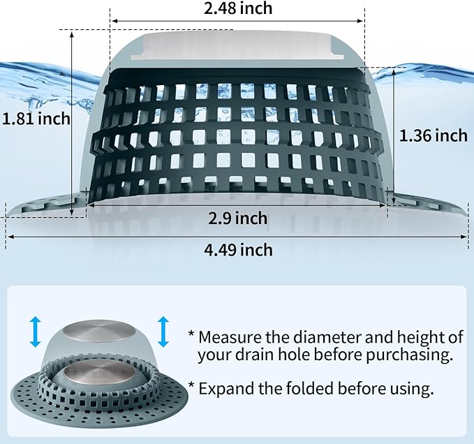Aluvor Shower Drain Hair Catcher Bathtub Drain Cover Shower Protector for Pop-Up & Regular Drains