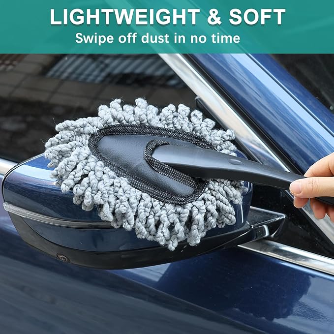 2 Pcs Super Soft Microfiber Duster Brush, Car Dash Cleaner, Cleaning Brush, Dusting Tool, Cleaning Tools for Car Cleaning, Home Kitchen, Computer