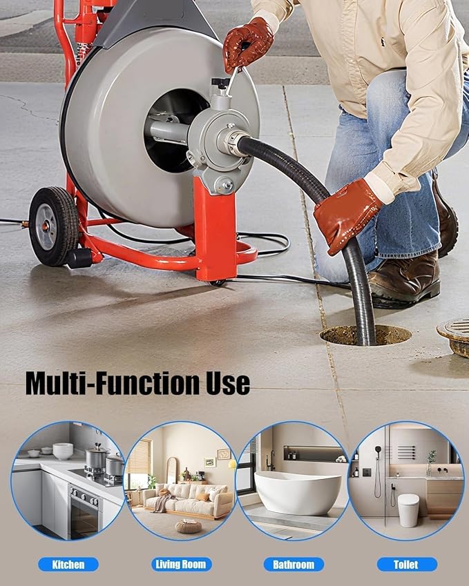 10 PCS Drain Snake Drill Attachment, Drain Cleaner Combination Cutter Head Fit for Rid-gid K400 C4 C6 C7 C8 C9 Drain Cleaner Machine, for 5/8" Drain Snake Cable Heads Tips, Drain Auger Cutter Kit