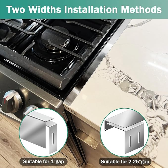 30" Stove Gap Filler, Kitchen Stove Gap Covers, Slide-in Range Rear Filler Kit for Most Brand Kitchen Stoves, Easy Install, Easy to Wipe (Silver)