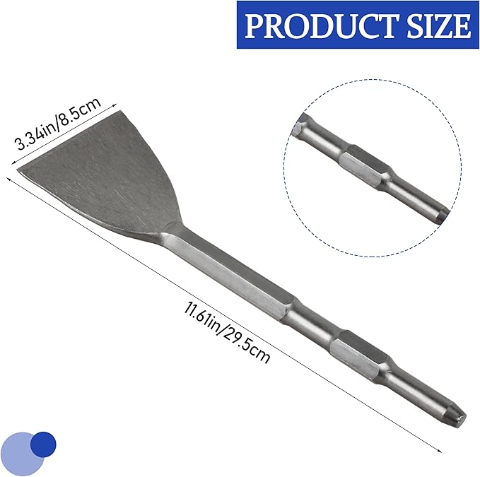 3-Inch Plus Tile Removal Chisel, 1 Pcs Wide Cranked Angled Bent Chisel - Heavy Duty Demolition Tool for Tile, Flooring & Masonry Removal 1 Pcs