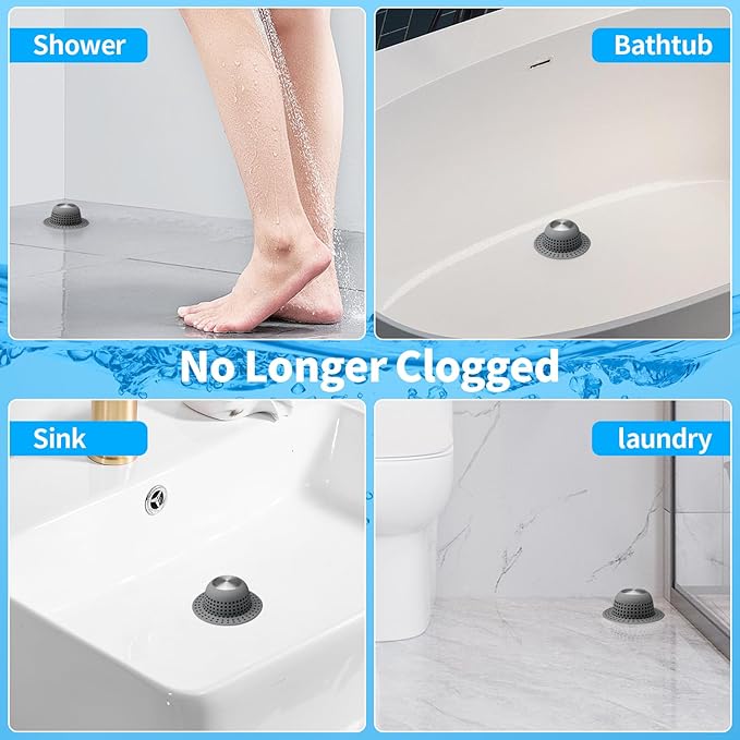 Aluvor Shower Drain Hair Catcher Bathtub Drain Cover Shower Protector for Pop-Up & Regular Drains
