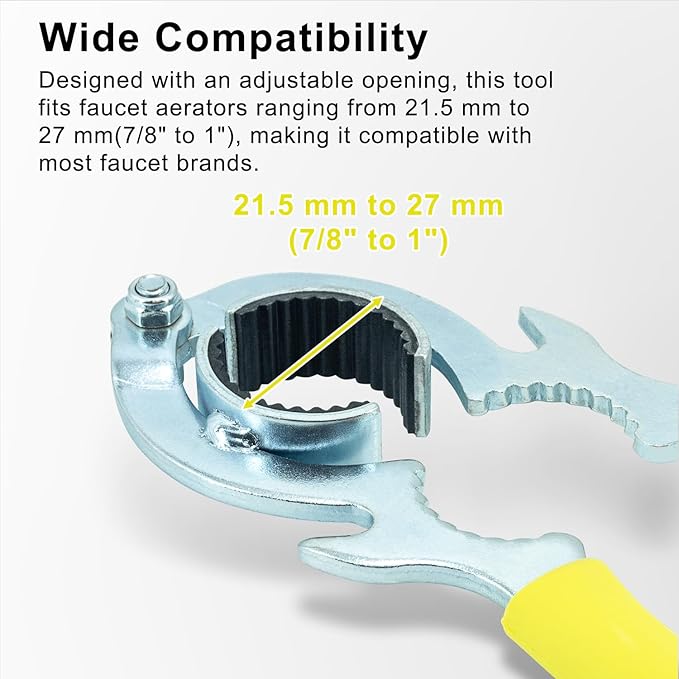 Faucet Wrench - Aerator Removal & Replacement Tool for Kitchen & Bathroom Sinks