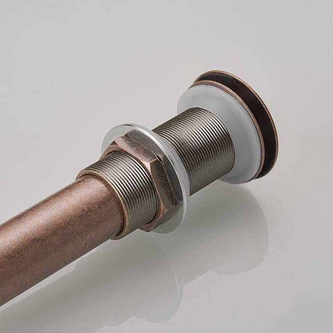 BWE 1 5/8" Bathroom Faucet Vessel Sink Drain Fits Bathroom Standard Sink Hole 1-1/2" to 1-3/4" Vanity Pop up Drain Assembly Stopper Without Overflow Copper