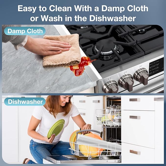 16.5"-33" Stove Counter Gap Covers, Stainless Steel Stove Gap Guard, Cooktop Trim Kit, Stove Gap Guards, Oven Gap Filler, Heat Resistant & Effectively Protect Stove Gap Filler,White(2PCS)
