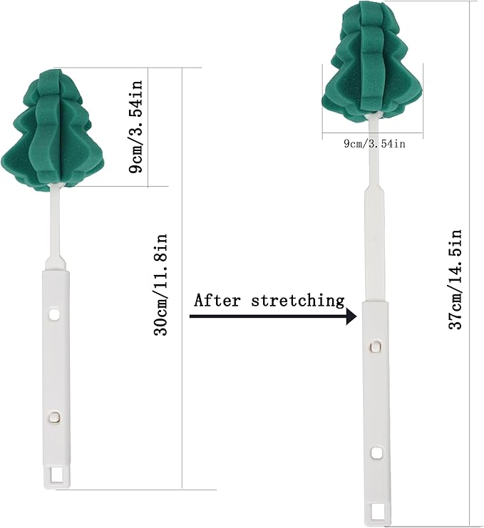 Foshine Bottle Soft Brushs Sponge Bottle Brushes Cleaning Brushs Set with Adjustable Handles 2 Pieces, for Wine Glasses and Bottles 2 Pcs Traceless Hook